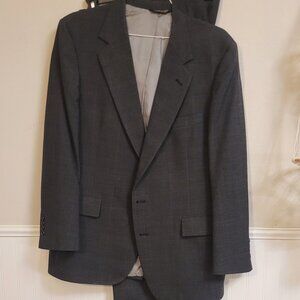 Vintage Sansabelt Jaymar-Ruby Gray Plaid Suit 38R 38W